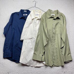 Lot x3 Joseph & Feiss Men's Dress Button Up Shirts Striped Sz 17 & L Read